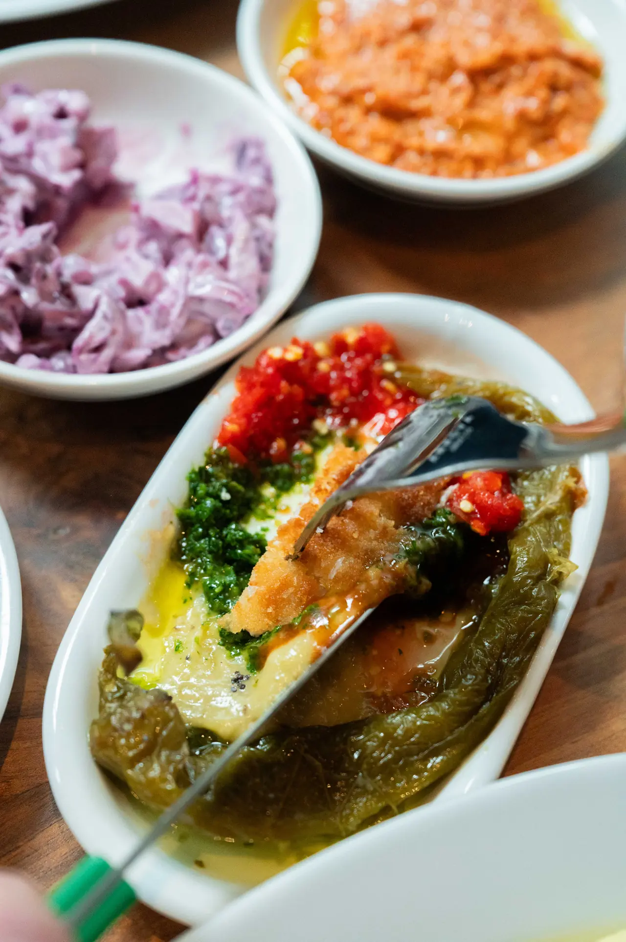 Small plates on the table